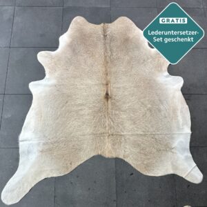 Kuhfell-Teppich camel 200x200 cm. KLEIN