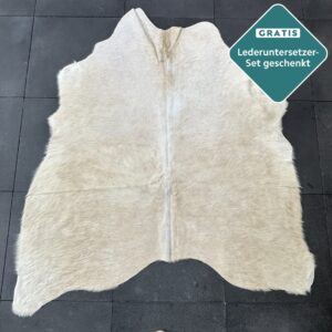 Kuhfell Teppich sandfarben Detailansicht natürliche Zeichnung