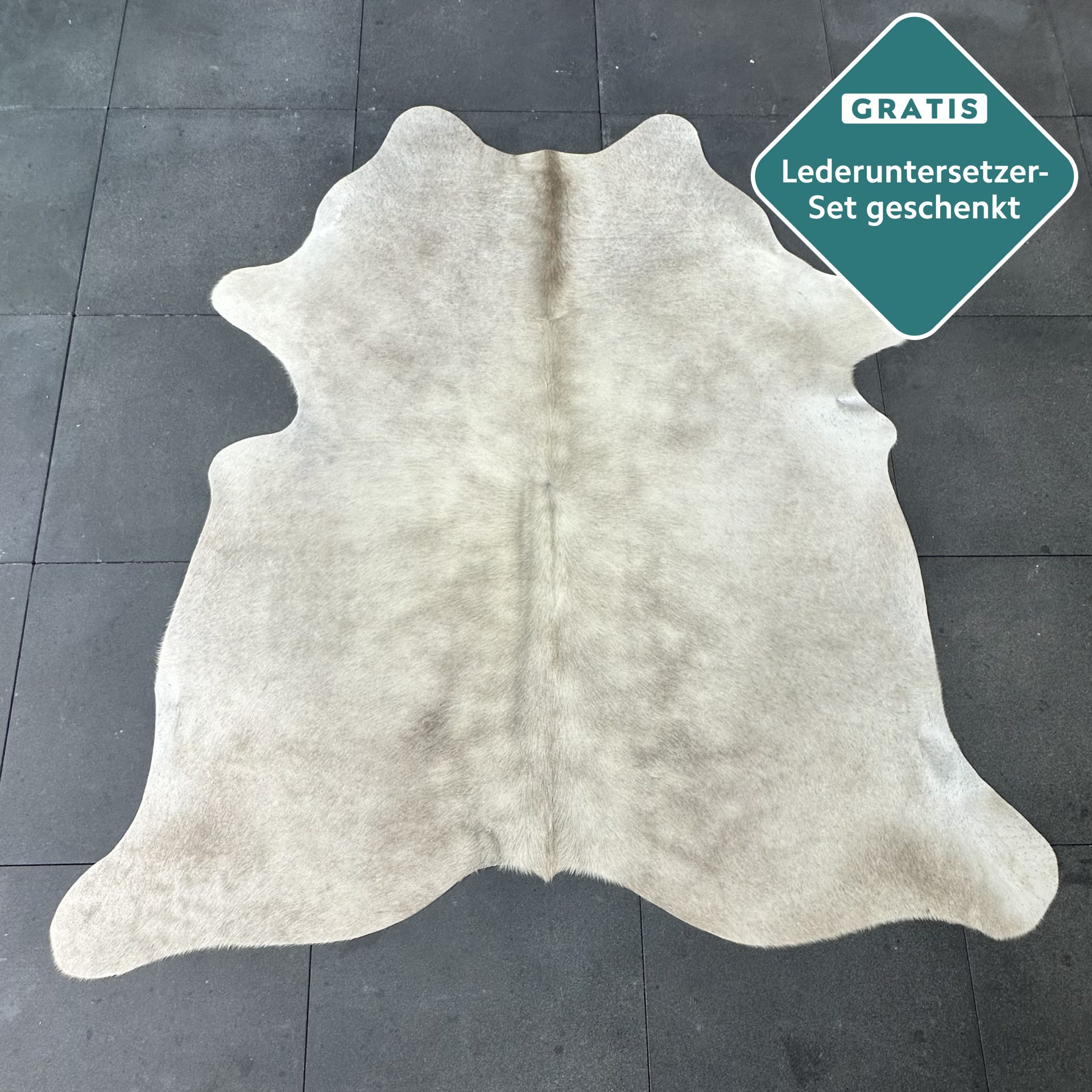 Gefärbtes Kuhfell Champagner gold 200x190 cm Detailansicht