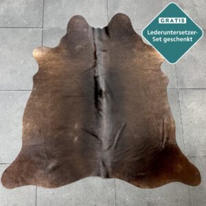 Mini-Kuhfell coffee 160x160 cm.