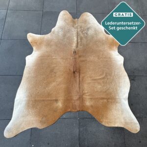 Kuhfell-Teppich Cognac braun 200x170 cm.