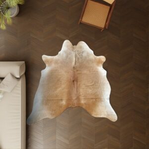 Kuhfell-Teppich Cognac braun 200x170 cm.