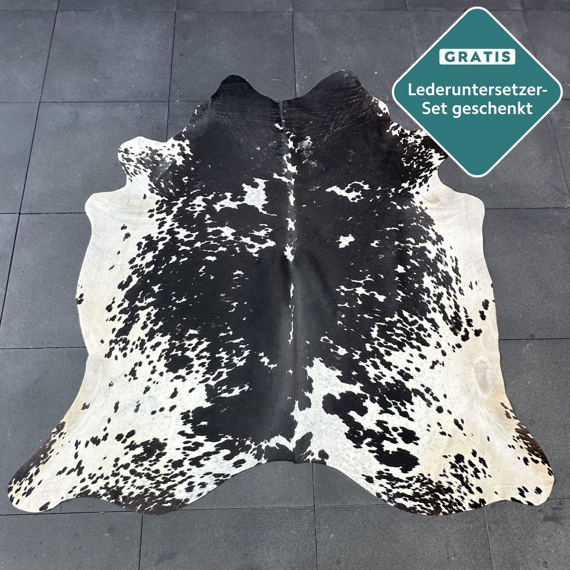 Kuhfell Teppich Salt and Pepper Detailansicht natürliche Zeichnung