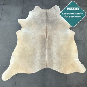 Kuhfell Teppich Champagner grau Detailansicht natürliche Zeichnung