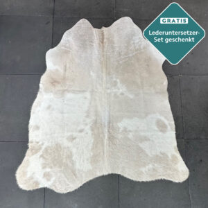 kleines Kuhfell Creme weiß Teppich