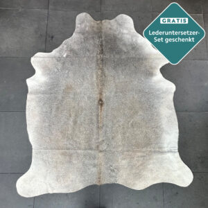 kleines Kuhfell grau Teppich