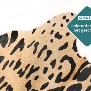 Designer Kuhfell Teppich Jaguardruck Rückseite