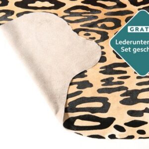 Bedrucktes Rinderfell Jaguardruck Muster Nahaufnahme