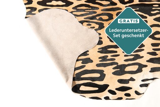 Bedrucktes Rinderfell Jaguardruck Muster Nahaufnahme