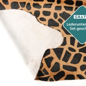 Bedrucktes Rinderfell Giraffendruck Muster Nahaufnahme