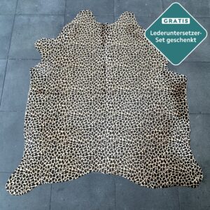 Echtes Kuhfell mit Leopardenmuster 200x180 cm Detailansicht