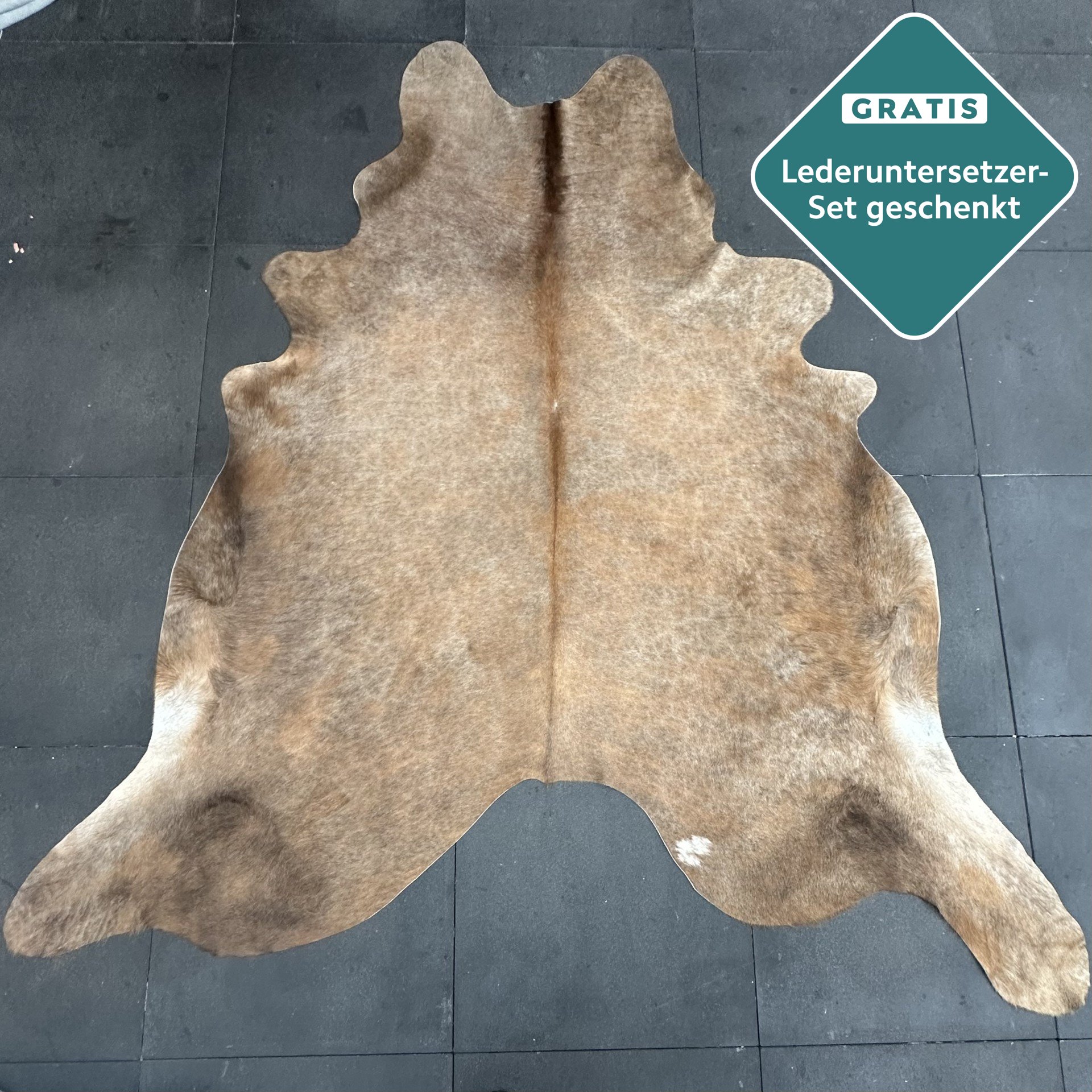 Kuhfell-Teppich kupfer 240x210 cm. XL-EXTRA