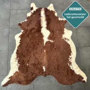 Kuhfell Teppich rotbraun Detailansicht natürliche Zeichnung