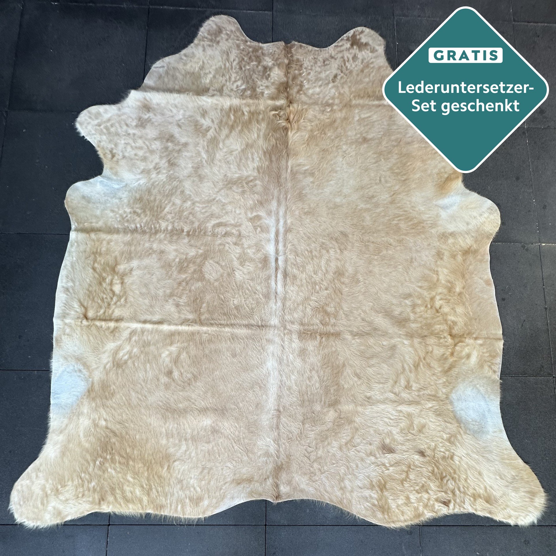 Kuhfell-Teppich Cognac 240x220 cm. XL-EXTRA / LANGHAAR