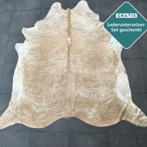 Kuhfell Teppich hellbraun Detailansicht natürliche Zeichnung