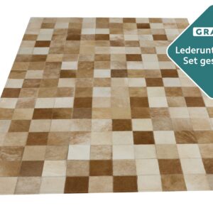 Designer Patchwork Rinderfell natürlich Detailansicht