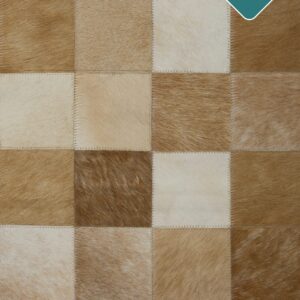 Handgenähter Patchwork Kuhfell Teppich 180x120 cm