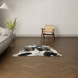 Mini-Kuhfell braun-weiß gefleckt 150x150 cm.