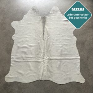 Kleines Kuhfell Teppich grau Detailansicht