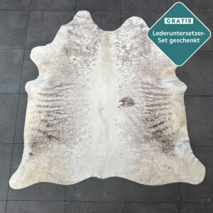 Kuhfell Teppich creme braun Detailansicht natürliche Zeichnung