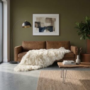 XXL Patchwork Schaffellteppich Gebrochenweiß – 160 × 80 cm