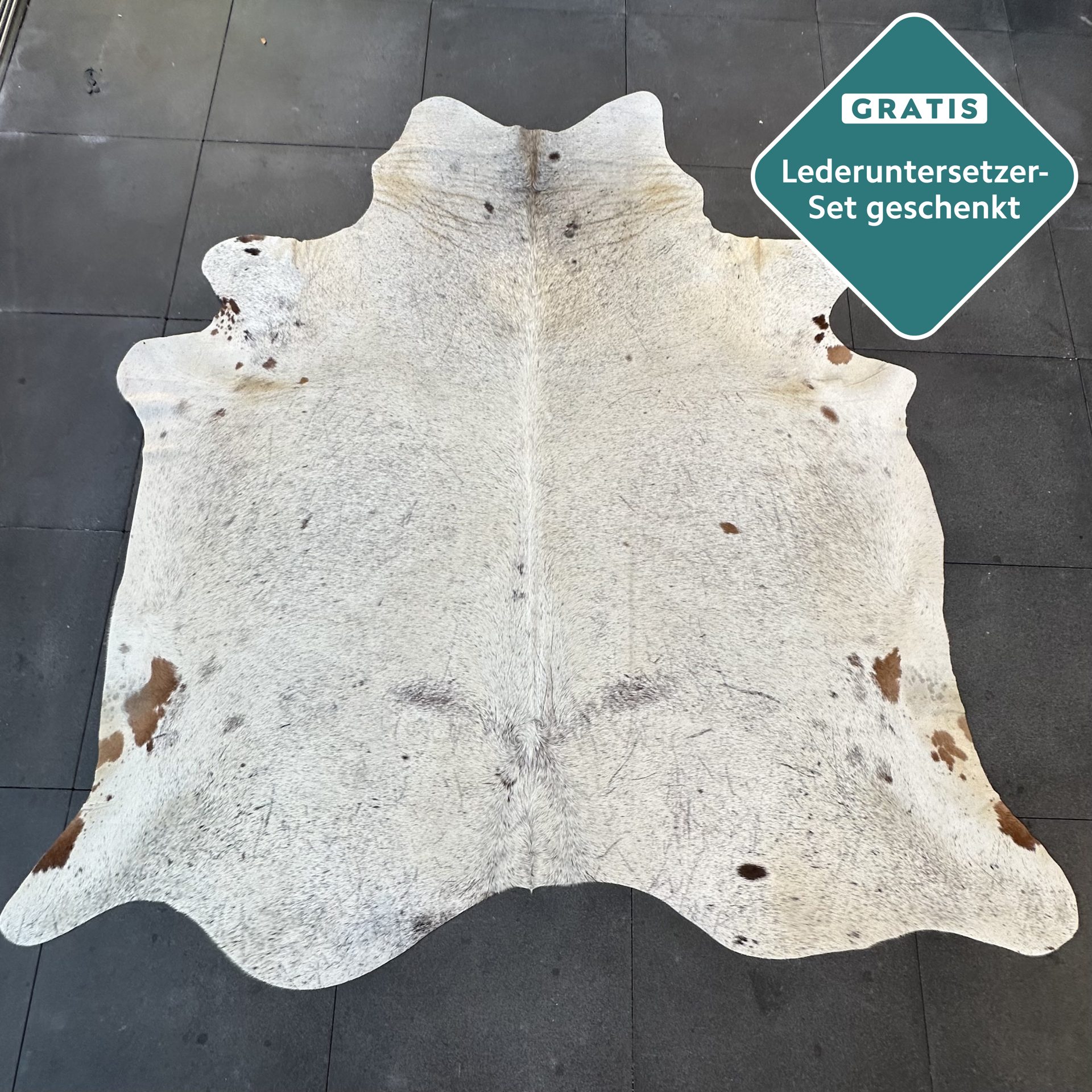 Kuhfell Teppich Salt and Pepper Detailansicht natürliche Zeichnung