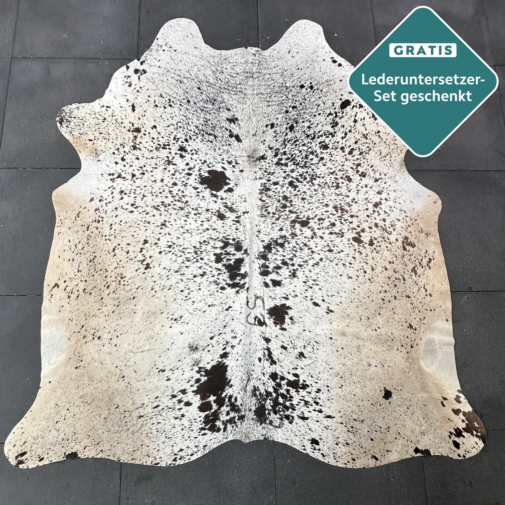 Kuhfell Teppich Salt and Pepper Detailansicht natürliche Zeichnung