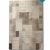 Patchwork Kuhfell Teppich taupe 180x120 cm