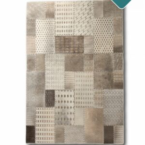 Patchwork Kuhfell Teppich taupe 180x120 cm
