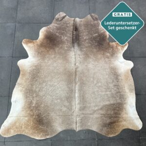 Kuhfell Teppich taupe braun Detailansicht natürliche Zeichnung