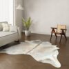 Kuhfell-Teppich taupe 220x180 cm.