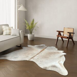 Kuhfell-Teppich taupe 220x180 cm.
