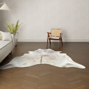 Kuhfell-Teppich taupe 210x190 cm.
