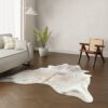 Kuhfell-Teppich taupe 210x190 cm.