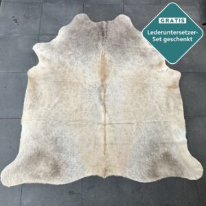 Kuhfell-Teppich taupe 230x200 cm.