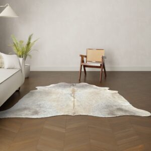 Kuhfell-Teppich taupe 230x200 cm.