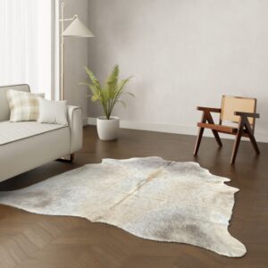 Kuhfell-Teppich taupe 230x200 cm.