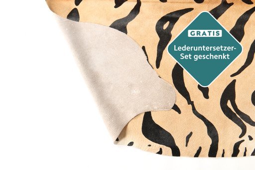 Bedrucktes Rinderfell Tigerdruck Muster Nahaufnahme
