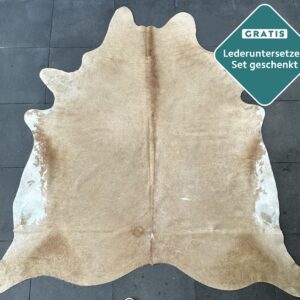 Kuhfell Teppich sandfarben Detailansicht natürliche Zeichnung
