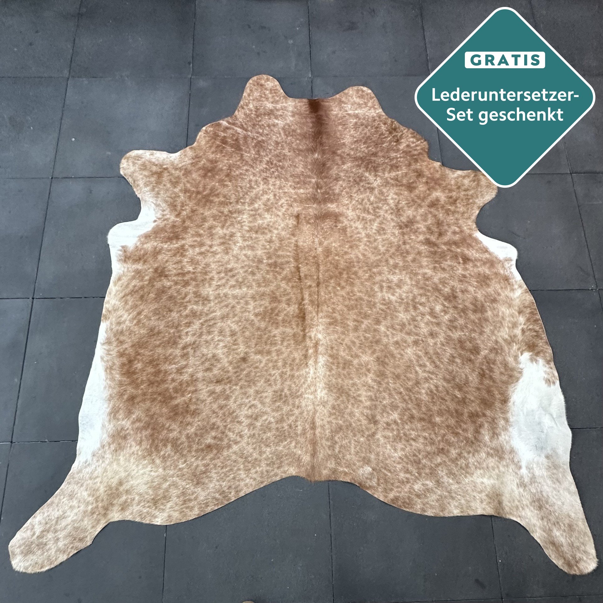 Kuhfell Teppich camel Detailansicht natürliche Zeichnung