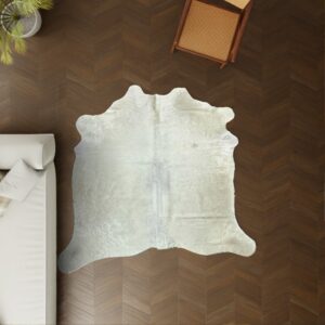 Kuhfell-Teppich Creme beige 200x180 cm. KLEIN