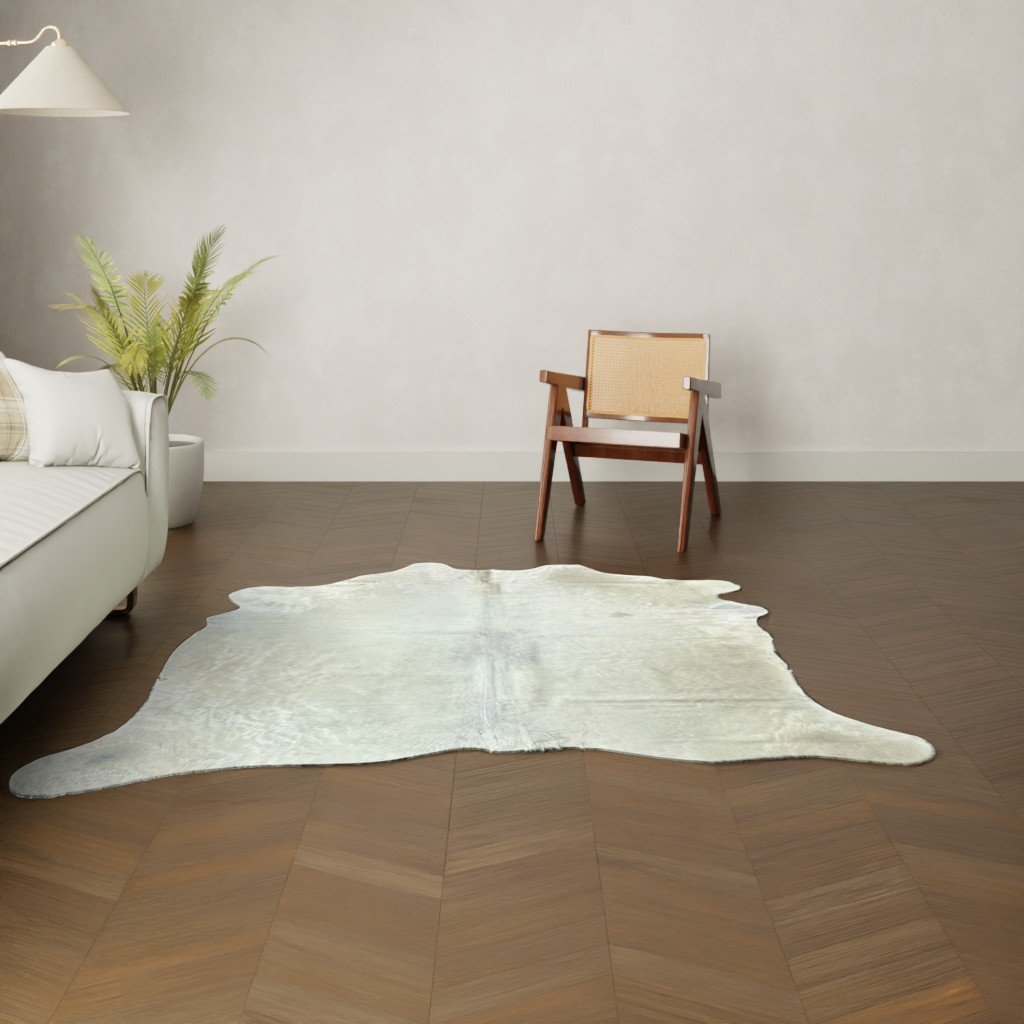 Kuhfell-Teppich Creme beige 200x180 cm. KLEIN
