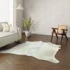 Kuhfell-Teppich Creme beige 200x180 cm. KLEIN