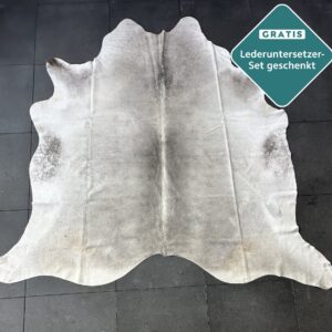 Kuhfell Teppich grau weiss Detailansicht natürliche Zeichnung
