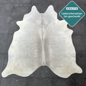 Kuhfell Teppich grau creme Detailansicht natürliche Zeichnung