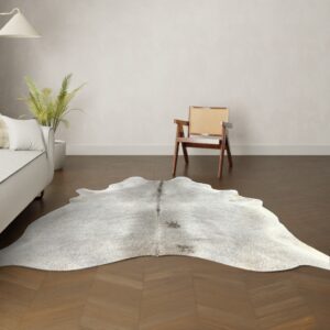 Kuhfell-Teppich grau 230x180 cm.