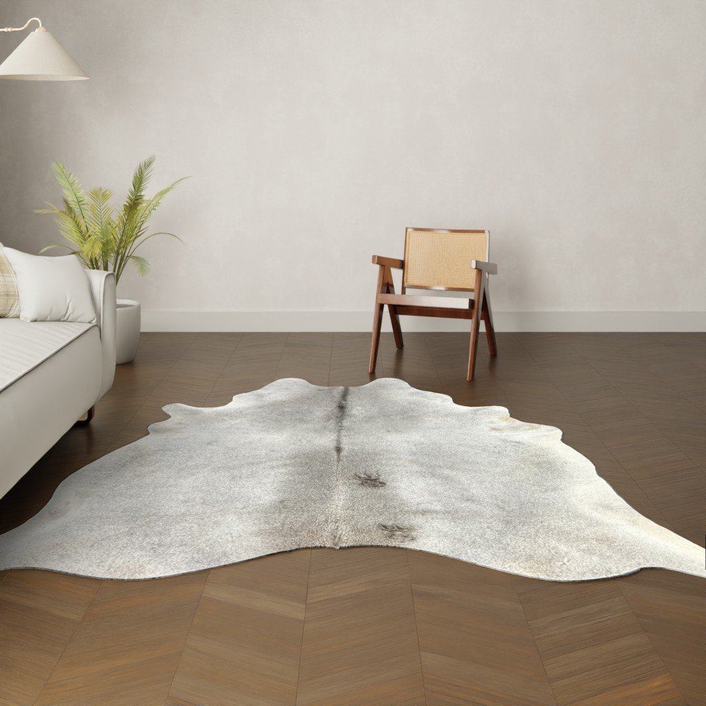 Kuhfell-Teppich grau 230x180 cm.