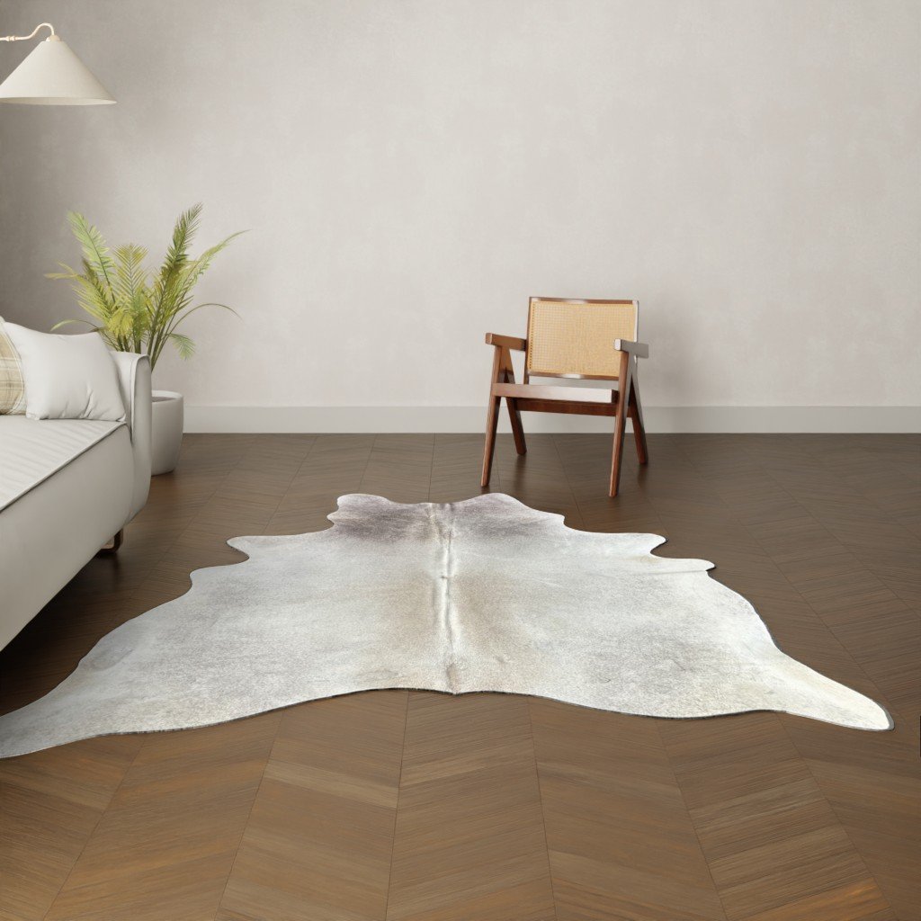 Kuhfell-Teppich grau 230x190 cm.