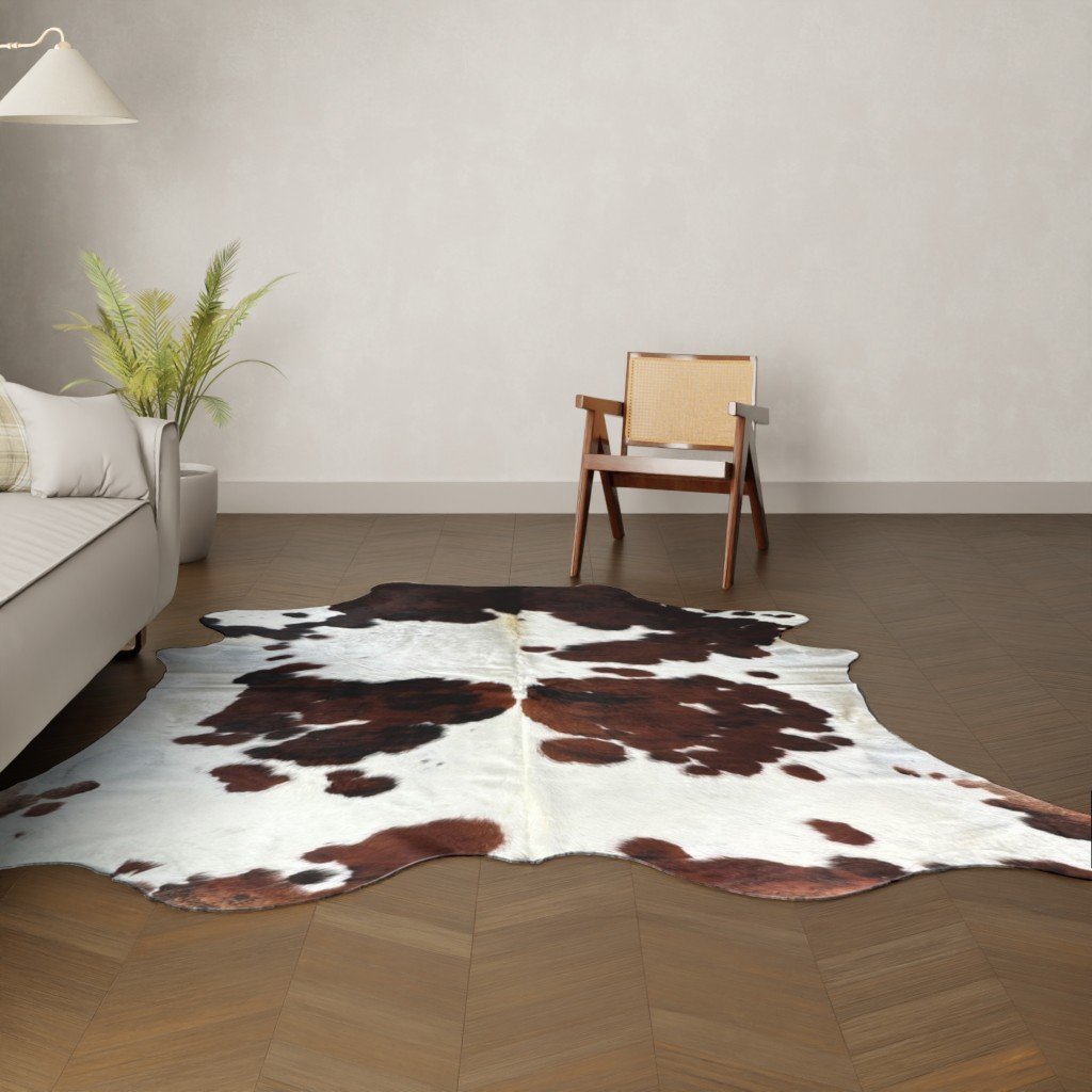 Kuhfell-Teppich Tricolor 250x220 cm. RIESIG