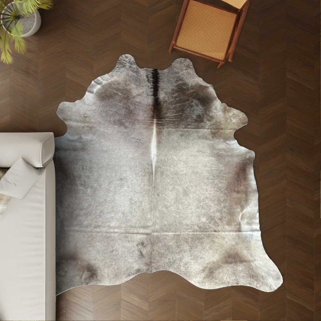 Kuhfell-Teppich taupe 260x210 cm. KOLOSSAL / GLÄNZEND